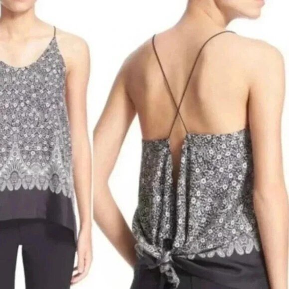 NWT Helmut Lang Persian 100% Silk Cross Back Tank Top Size XS - Picture 3 of 10